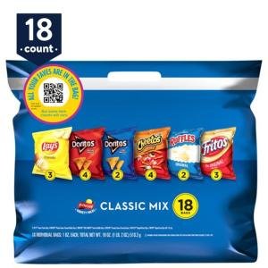 Frito-Lay Classic Mix Snacks Variety Pack, 18 Count