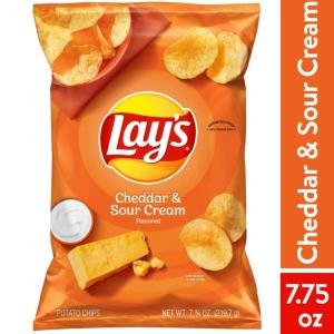 Lay's Potato Chips, Cheddar & Sour Cream Flavor, 7.75 oz Bag