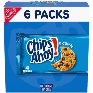 CHIPS AHOY! Original Chocolate Chip Cookies, 6 Total Snack Packs (4 Cookies Per Pack)